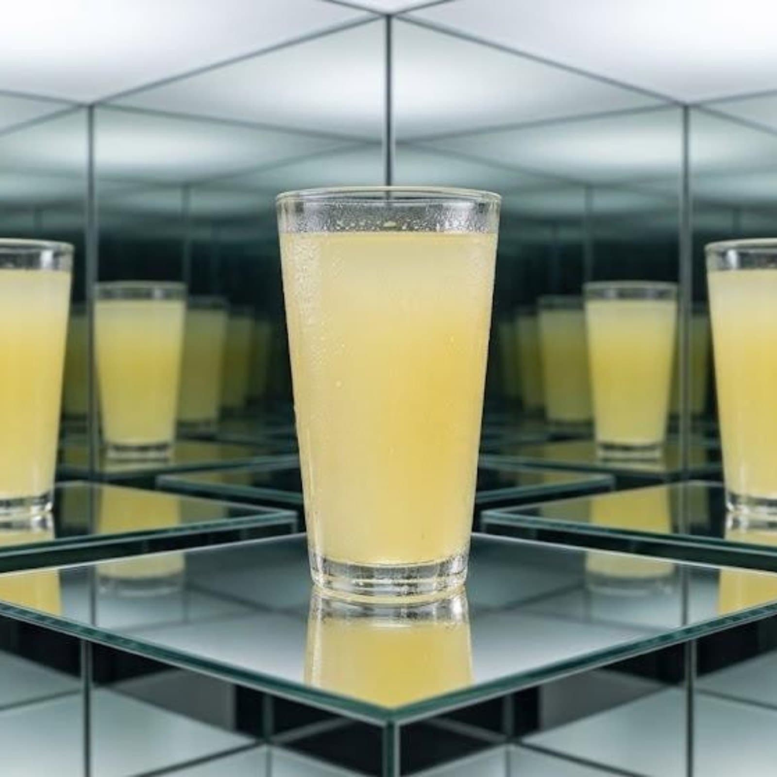 Rephora Lemon Lime mixed in a tall glass of water, the 16-ounce habit the brand directs